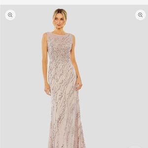 Mac Duggal Blush Sequin Maxi Dress